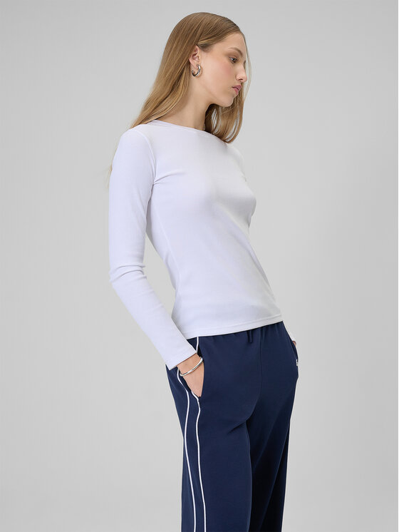4F 4F Bluzka BASIC+ Biały Slim Fit