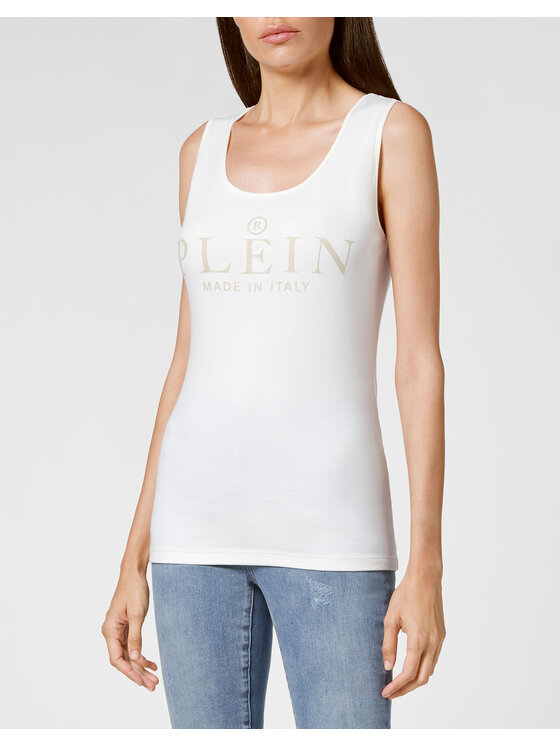 PHILIPP PLEIN PHILIPP PLEIN Tank top 2243 Beżowy Skin Tight Fit