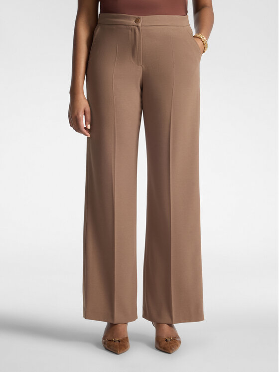 Elena Mirò Elena Mirò Spodnie materiałowe P053P000580N0E2 Kremowy Flare Fit