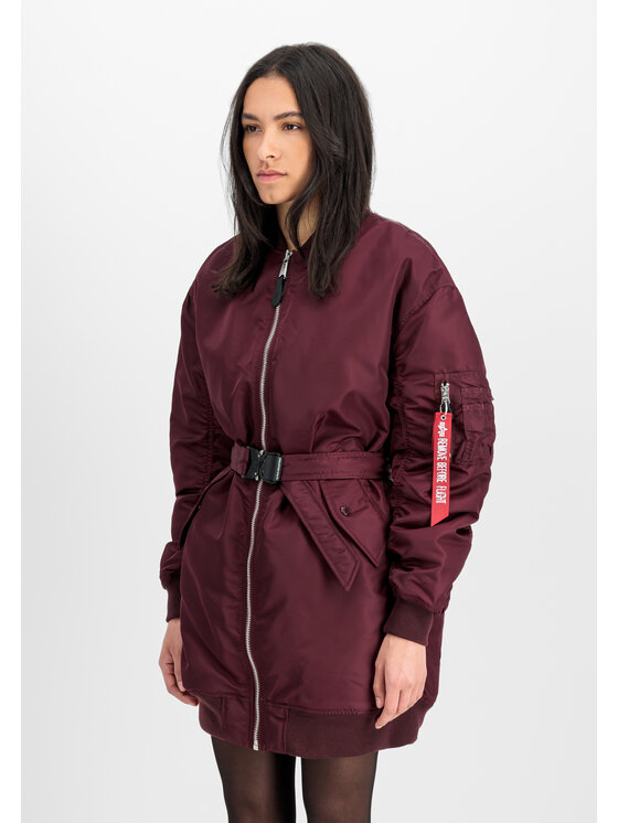 Alpha Industries Alpha Industries Kurtka bomber MA-1 Coat Bomber Jacket Women Bordowy Relaxed Fit