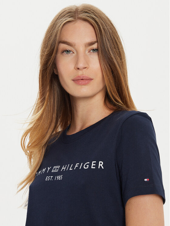 Tommy Hilfiger Tommy Hilfiger Tricou WW0WW40276 Bleumarin Regular Fit