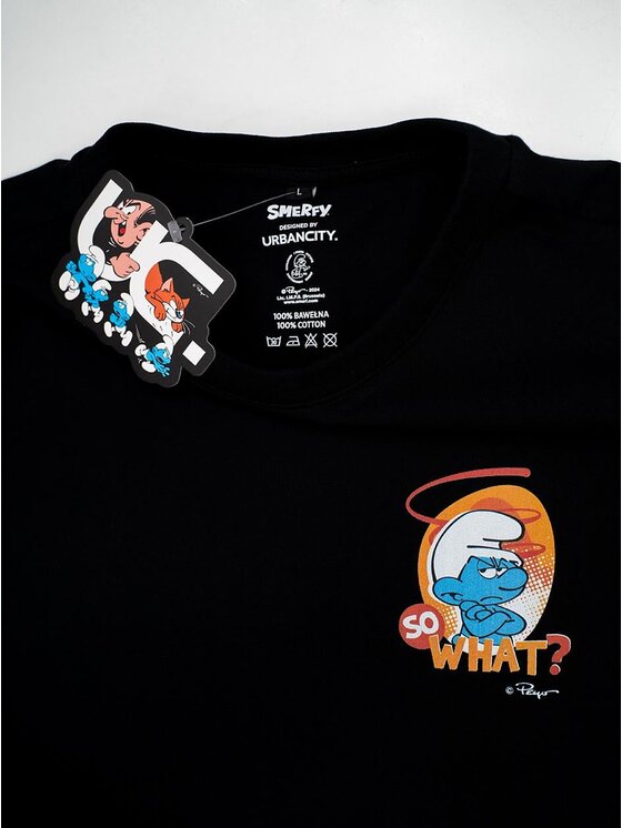 Smerfy Smerfy T-Shirt 118613 Czarny Oversize