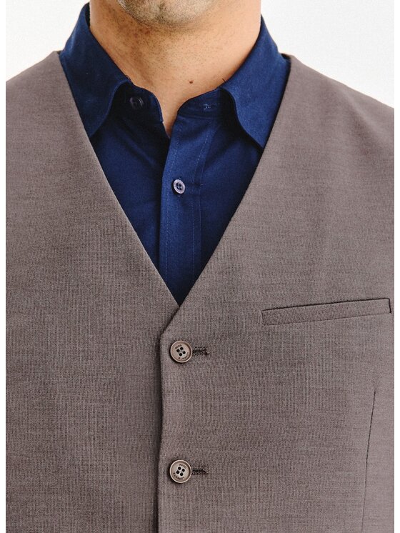 Pako Lorente Pako Lorente Kamizelka garniturowa P25WF-8X-003 Brązowy Slim Fit