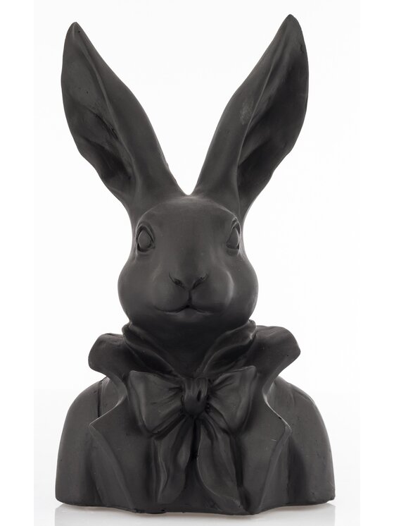 MIAhome MIAhome Figurka Figurka - popiersie królika 29x17x13 cm TORACE - II szarobrązowy Czarny