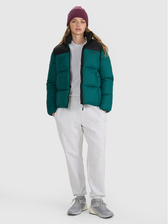 4F 4F Kurtka puchowa MULTI ACTIVE Zielony Regular Fit