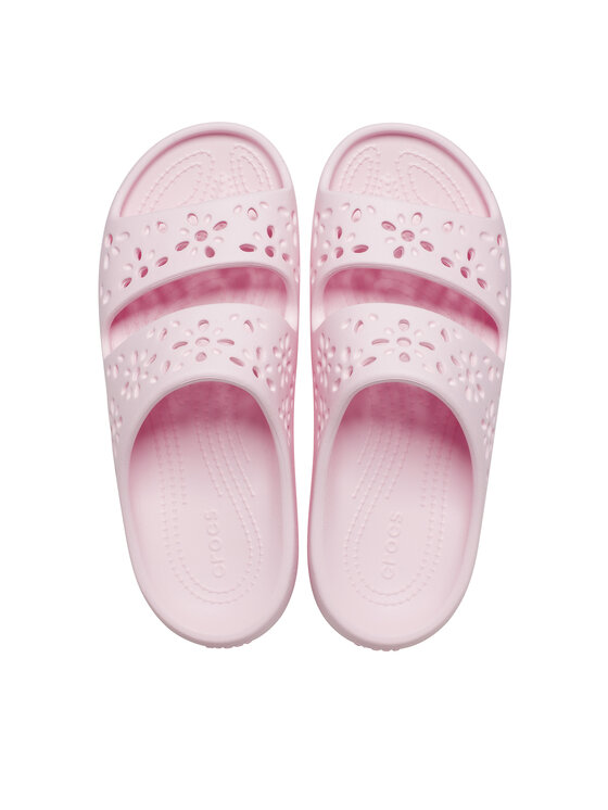 Crocs Crocs Şlapi Classic Floral Cutout Sandal 210966 Roz