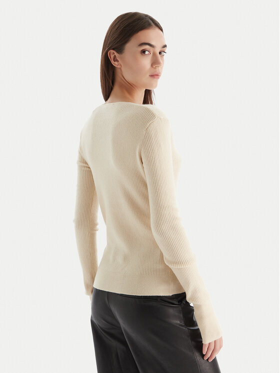 Patrizia Pepe Patrizia Pepe Megztinis 2K0331/K7S0-ecW405 Écru Regular Fit