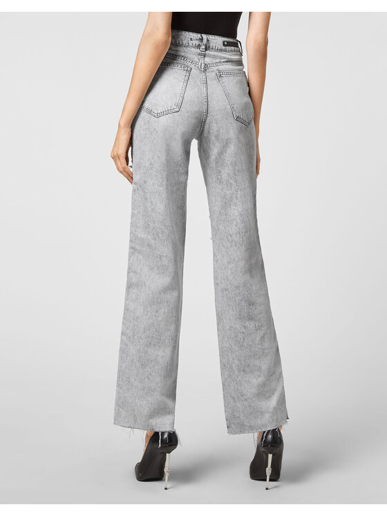 PHILIPP PLEIN PHILIPP PLEIN Jeansy 3761 Szary Palazzo Fit