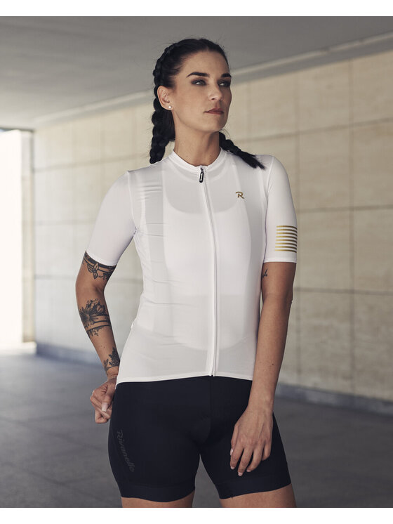 Rivanelle Rivanelle Koszulka rowerowa VICTORIOUS GOLD ELITE Biały Narrow Fit
