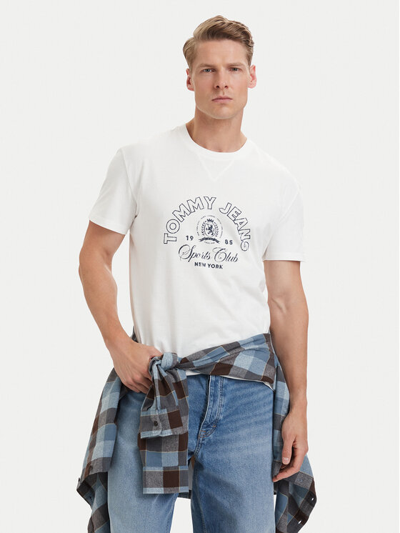 Tommy Jeans Tommy Jeans Тишърт DM0DM23175 Бял Regular Fit