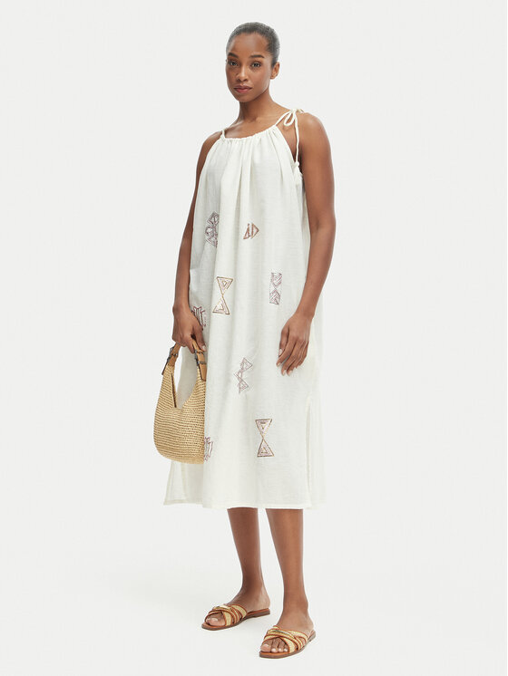 Iconique Iconique Sommerkleid Ava IC26-017 Écru Relaxed Fit