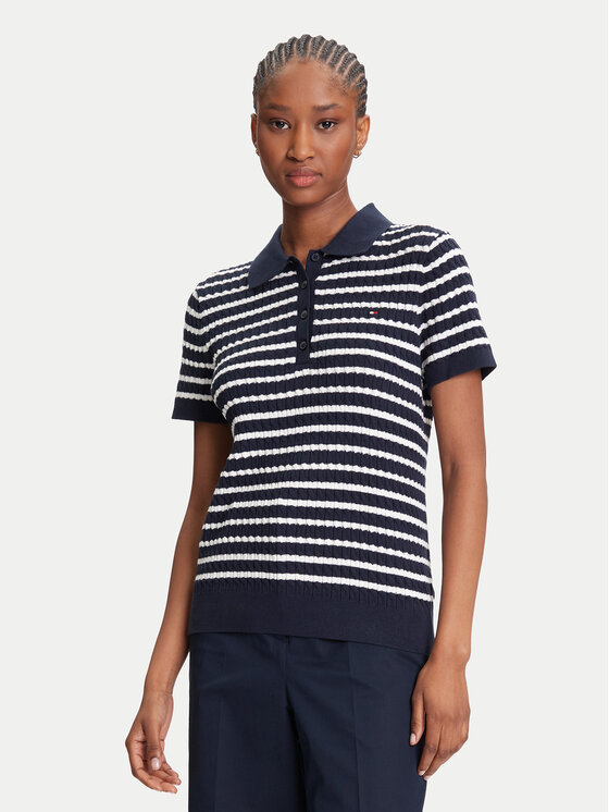 Tommy Hilfiger Sveter Fine WW0WW41474 Tmavomodrá Regular Fit