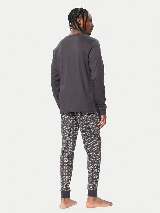 BOSS BOSS Pijama Relax Long Set 50570566 Gri închis Regular Fit
