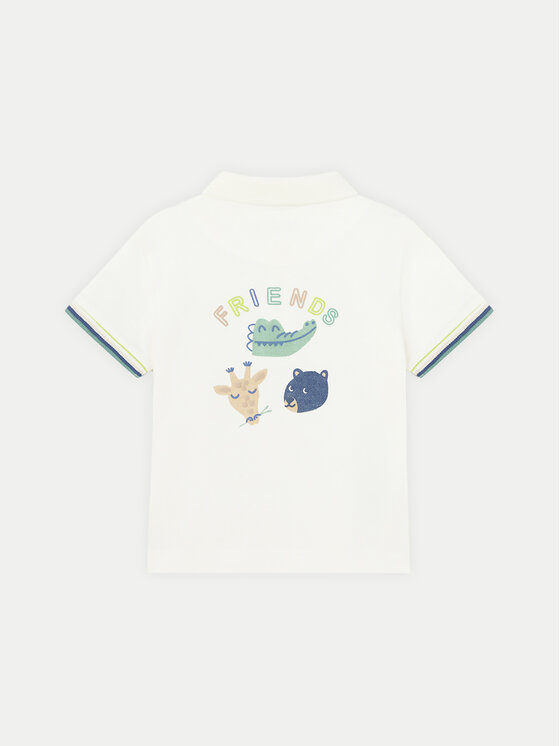 Mayoral Mayoral Тениска с яка и копчета 1106 Бял Regular Fit