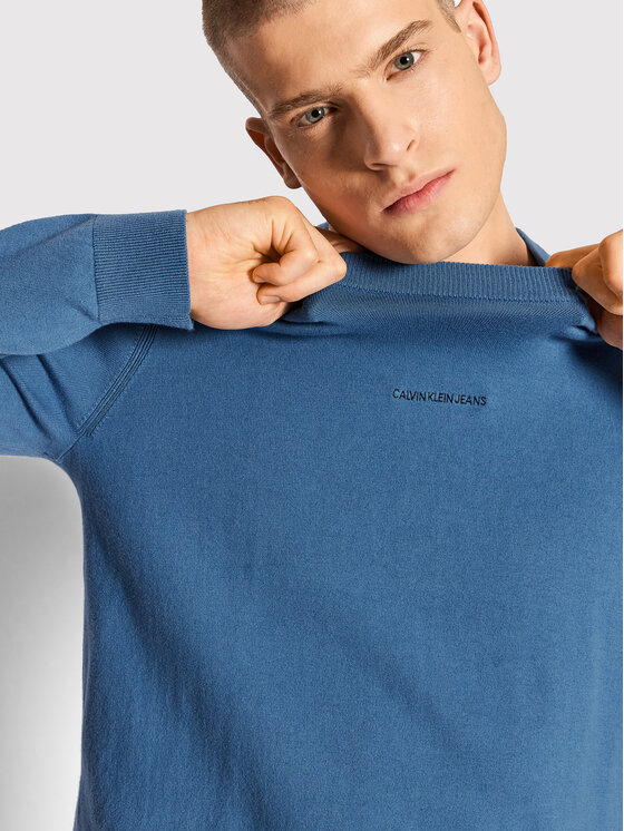 Calvin Klein Jeans Maglione J30J318232 Blu Regular Fit • Modivo.it