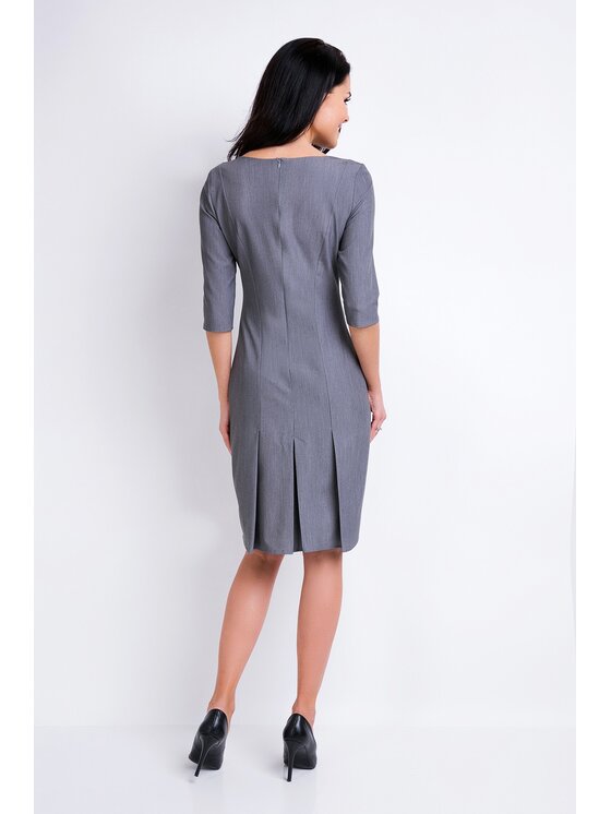 Awama Awama Sukienka codzienna A158 Szary Basic Fit