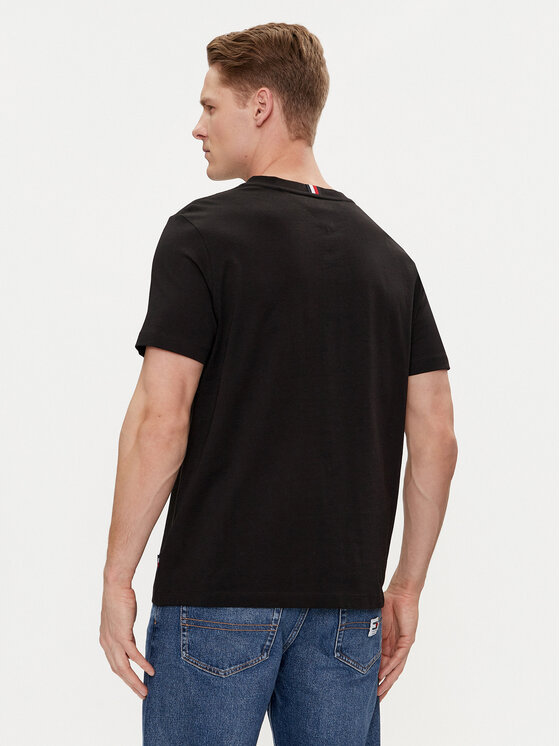 Tommy Hilfiger Tommy Hilfiger T-Shirt Track Graphic MW0MW34429 Czarny Regular Fit