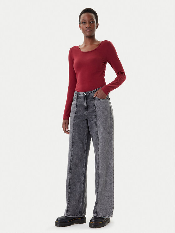 ONLY ONLY Bluza Live Love 15204712 Bordo rdeča Stretch Fit