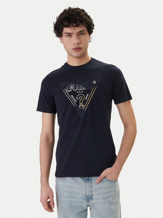 Guess Guess Tricou M6GI11 K2992 Bleumarin Slim Fit