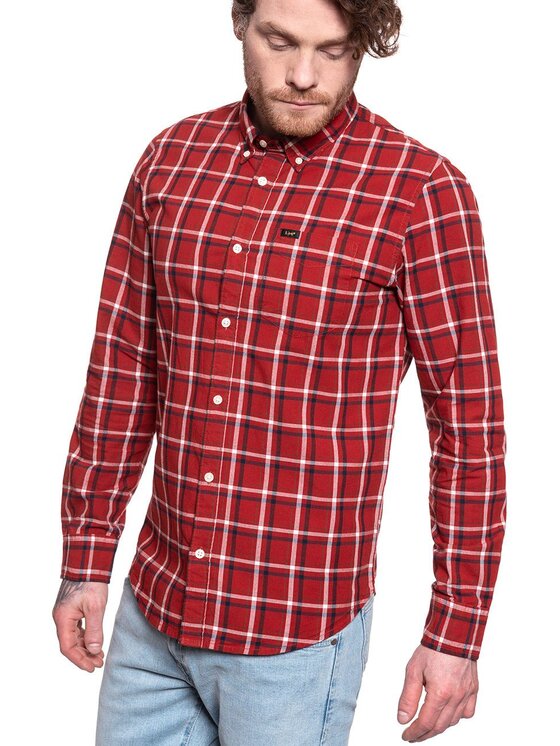 Lee Lee Camicia BUTTON DOWN Rosso Regular Fit