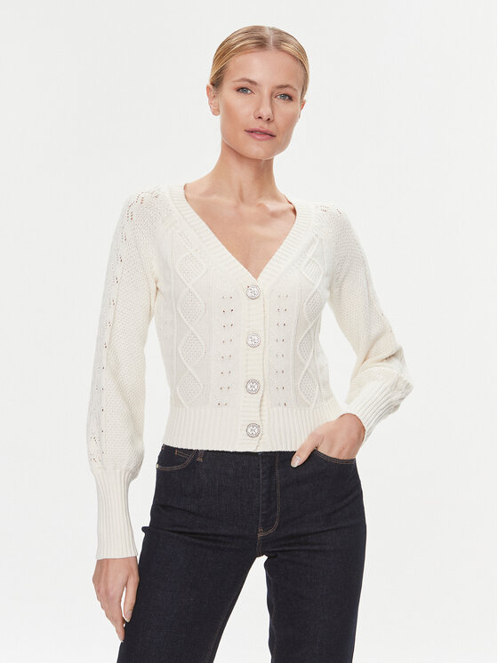 Guess Guess Pletena jopica W4RR12 Z37L1 Écru Regular Fit