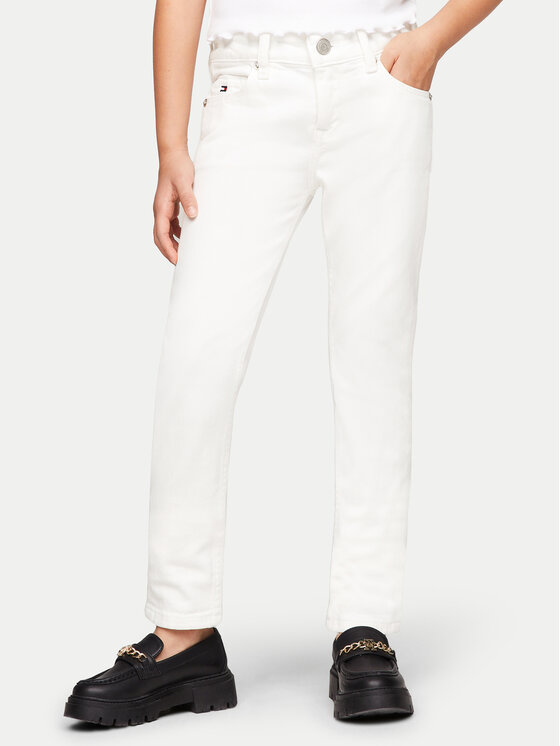 Tommy Hilfiger Džínsy Nora KG0KG07846 Biela Slim Fit