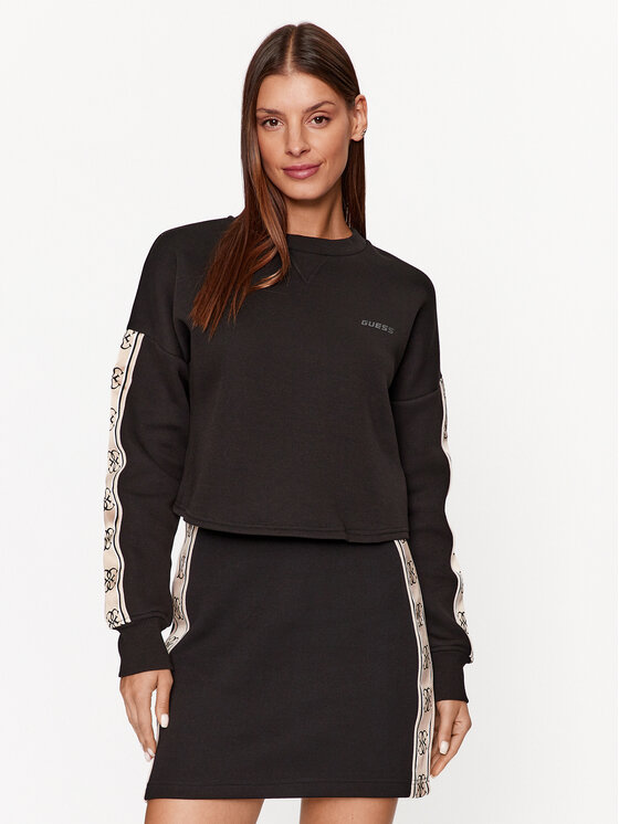 Guess Guess Μπλούζα V3BQ16 KB3P2 Μαύρο Regular Fit