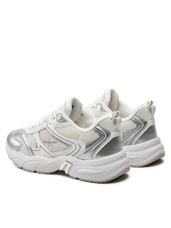Calvin Klein Jeans Calvin Klein Jeans Laisvalaikio batai Retro Tennis Low Lace Mh Ml Mtl YW0YW01463 Balta