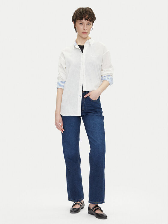 Pepe Jeans Pepe Jeans Srajca Chipper PL304993 Bela Loose Fit