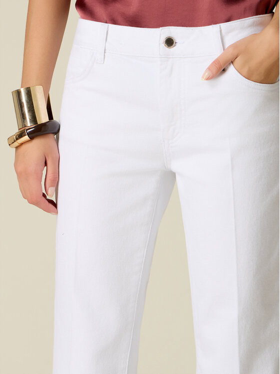 Oltre Oltre Pantaloni di tessuto P751R009379N011 Bianco Regular Fit