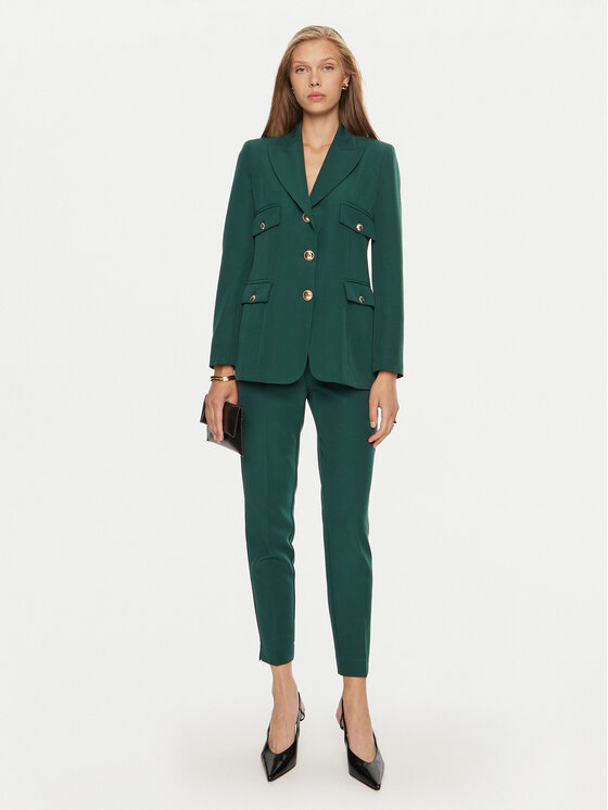 Maryley Maryley Hlače iz tkanine 24IB52Z/M19/43GU Zelena Regular Fit