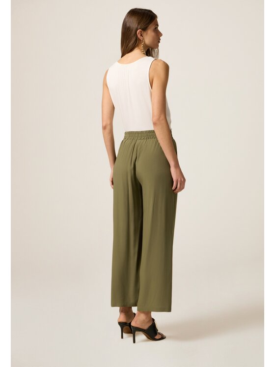 Oltre Oltre Pantaloni di tessuto P262J002325N035 Verde Regular Fit