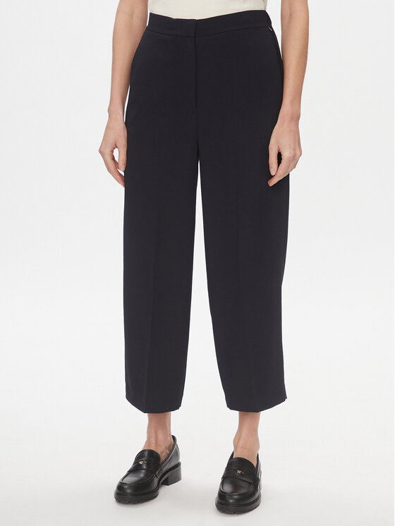 Tommy Hilfiger Tommy Hilfiger Szövet nadrág WW0WW41908 Sötétkék Wide Leg