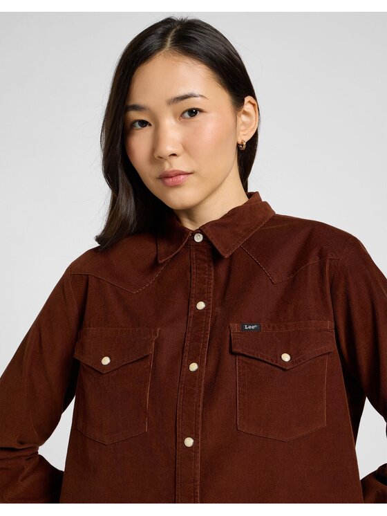 Lee Lee Koszula REGULAR WESTERN SHIRT Brązowy Regular Fit