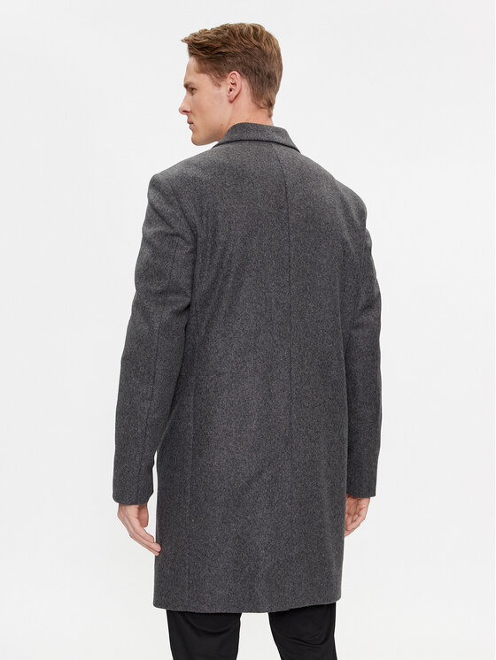 Calvin Klein Calvin Klein Płaszcz wełniany K10K110462 Szary Regular Fit