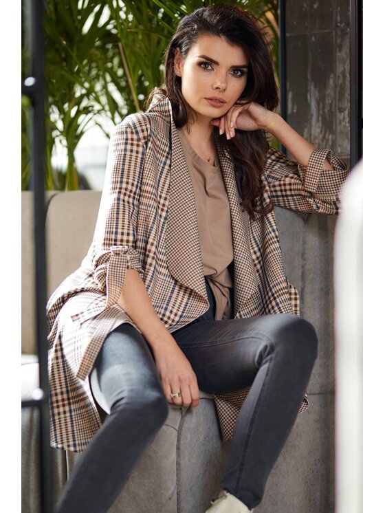 Awama Awama Kabát A366 Hnědá Basic Fit