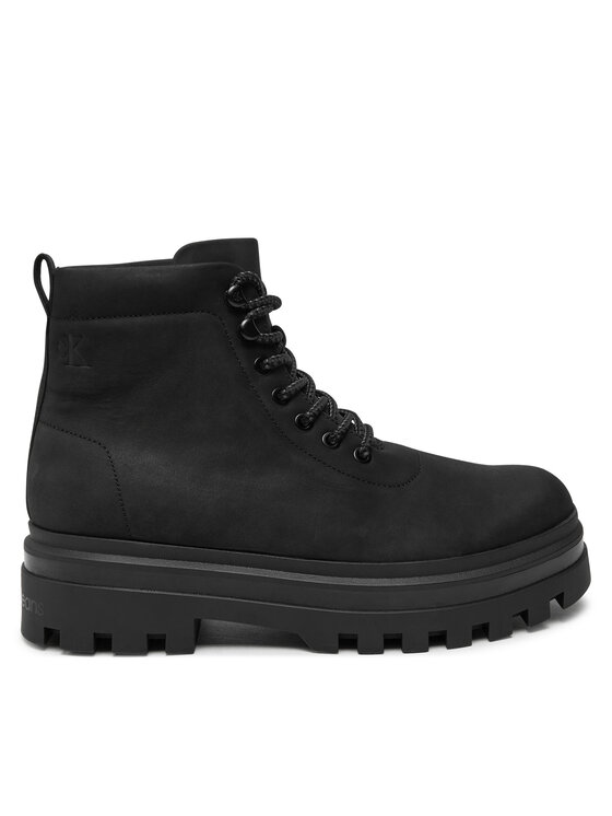 Calvin Klein Jeans Pohodni čevlji Lugged Laceup Boot Oxf Hiking Nb YM0YM01076 Črna