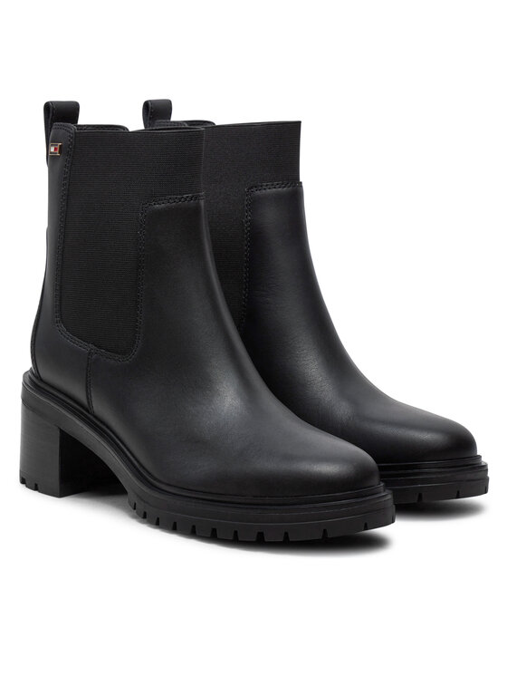 Tommy Hilfiger Tommy Hilfiger Kotníková obuv s elastickým prvkem FW0FW08163 Černá