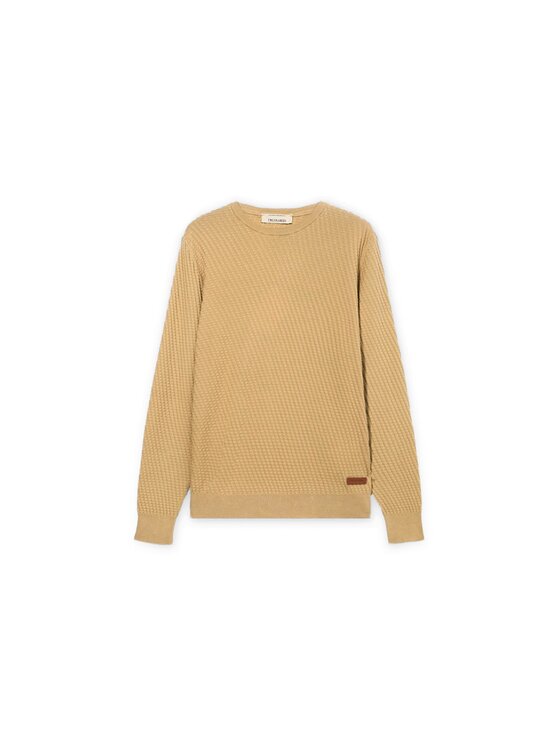 Trussardi Trussardi Sweter M0548000059N012 Kremowy Regular Fit