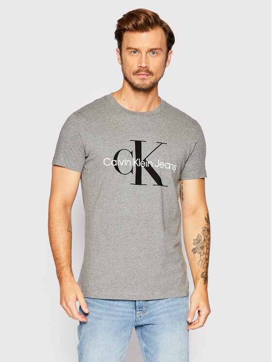 Calvin Klein Jeans T-krekls J30J320935 Pelēks Slim Fit