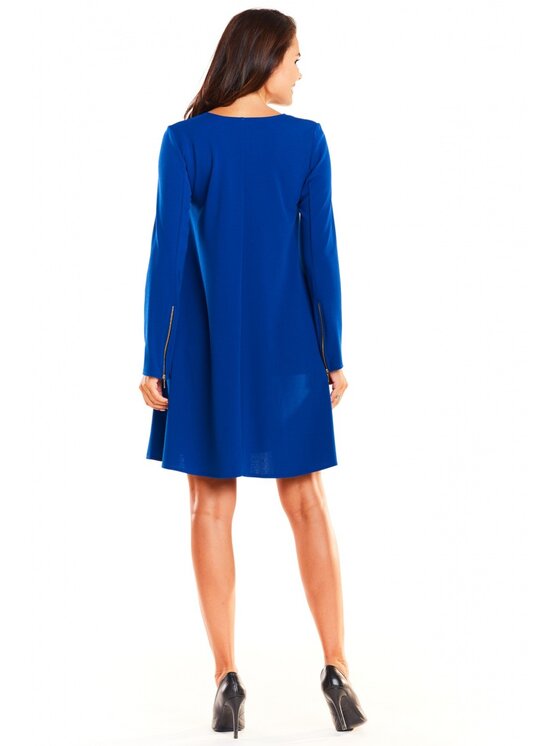 Awama Awama Sukienka codzienna A661 Niebieski Basic Fit