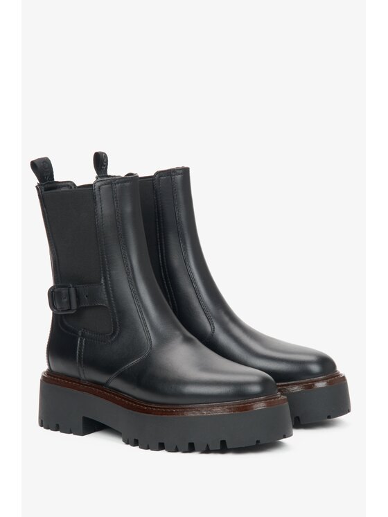 Estro Estro Μποτάκια με λάστιχο ER00116065 Μαύρο