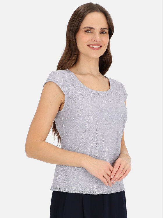 Potis & Verso Potis & Verso Bluzka Ara Szary Regular Fit