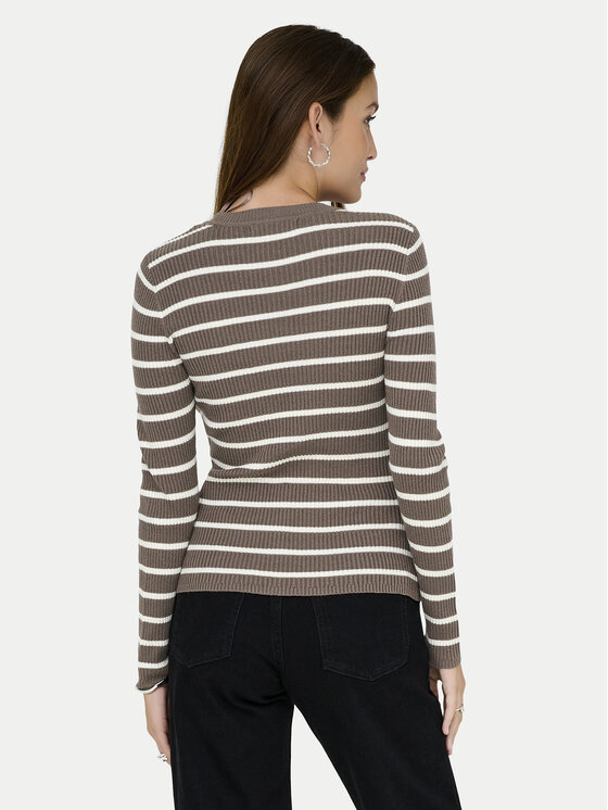 ONLY ONLY Sweter Louisa 15344579 Brązowy Slim Fit