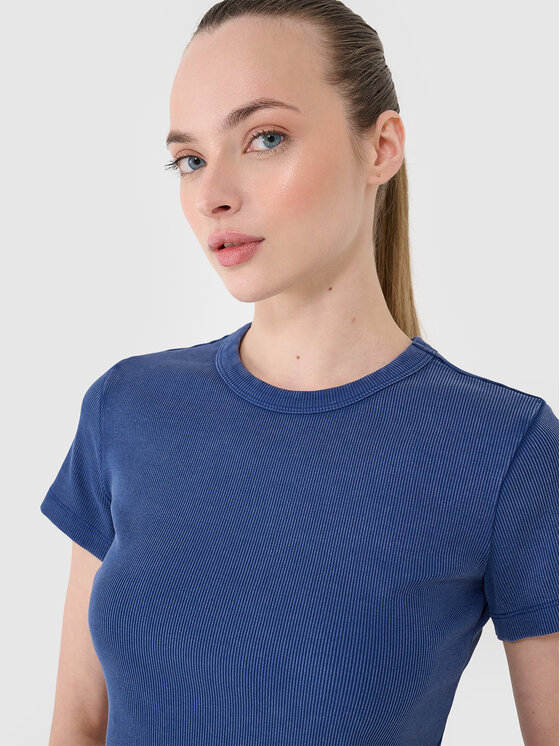 4F 4F T-Shirt SS MIDSHOP TEXTILE Granatowy Slim Fit