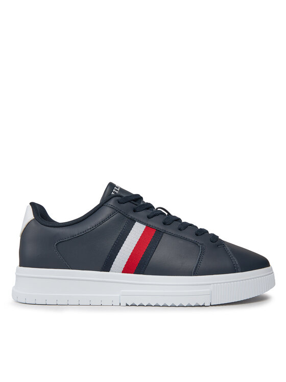 Tommy Hilfiger Superge Supercup Lth Stripes Ess FM0FM04895 Mornarsko Modra