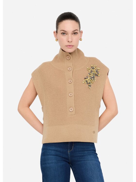 Liu Jo Liu Jo Maglione MF5058MS009L9007 Beige Regular Fit