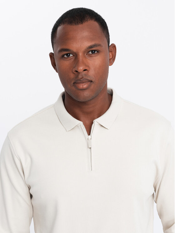 Ombre Ombre Longsleeve OM-POLS-0130 Biały Regular Fit