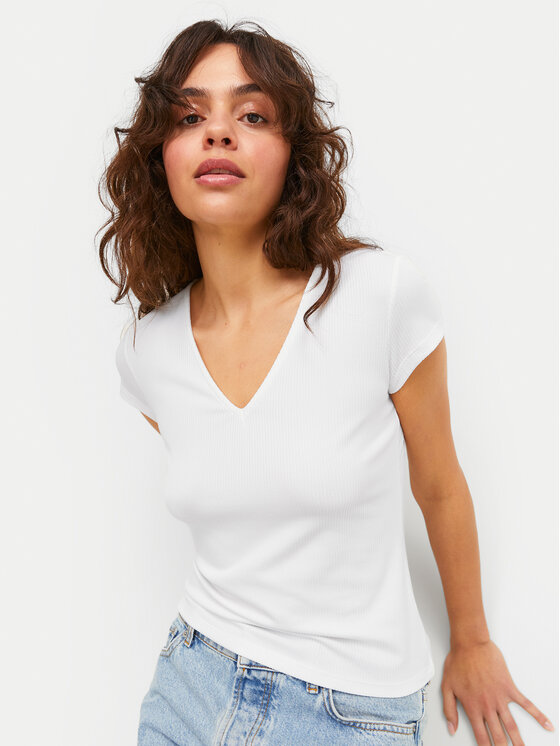 JJXX JJXX T-Shirt Hayden 12249361 Bílá Slim Fit