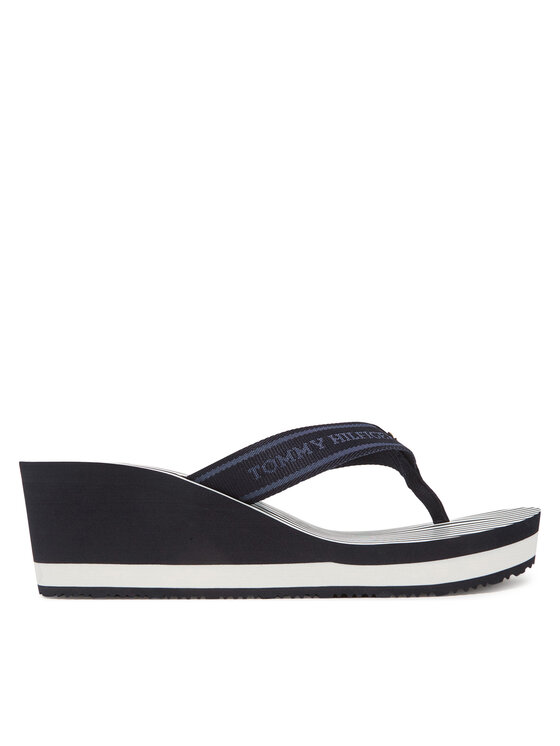 Flip flop Tommy Hilfiger Th Stripes Wedge Beach Sandal FW0FW08521 Albastru